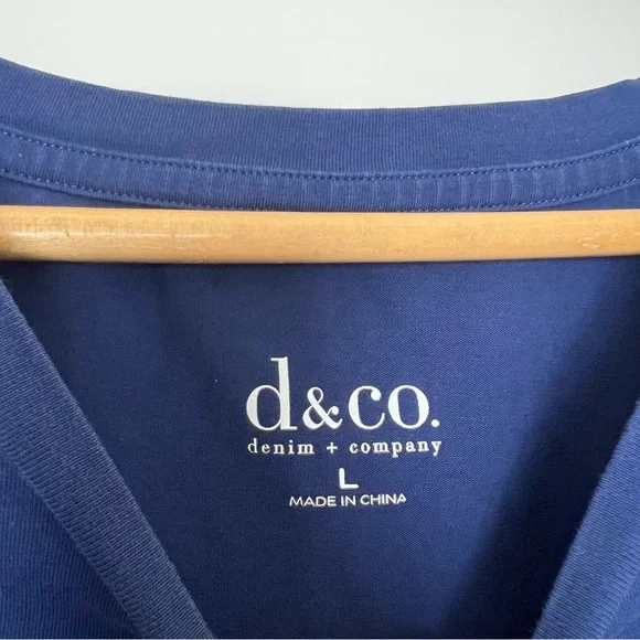 D&Co Blue Blouse with Lace Sleeves - Picture 3 of 5